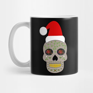 Pagan Christmas Skull in a Santa Hat Mug